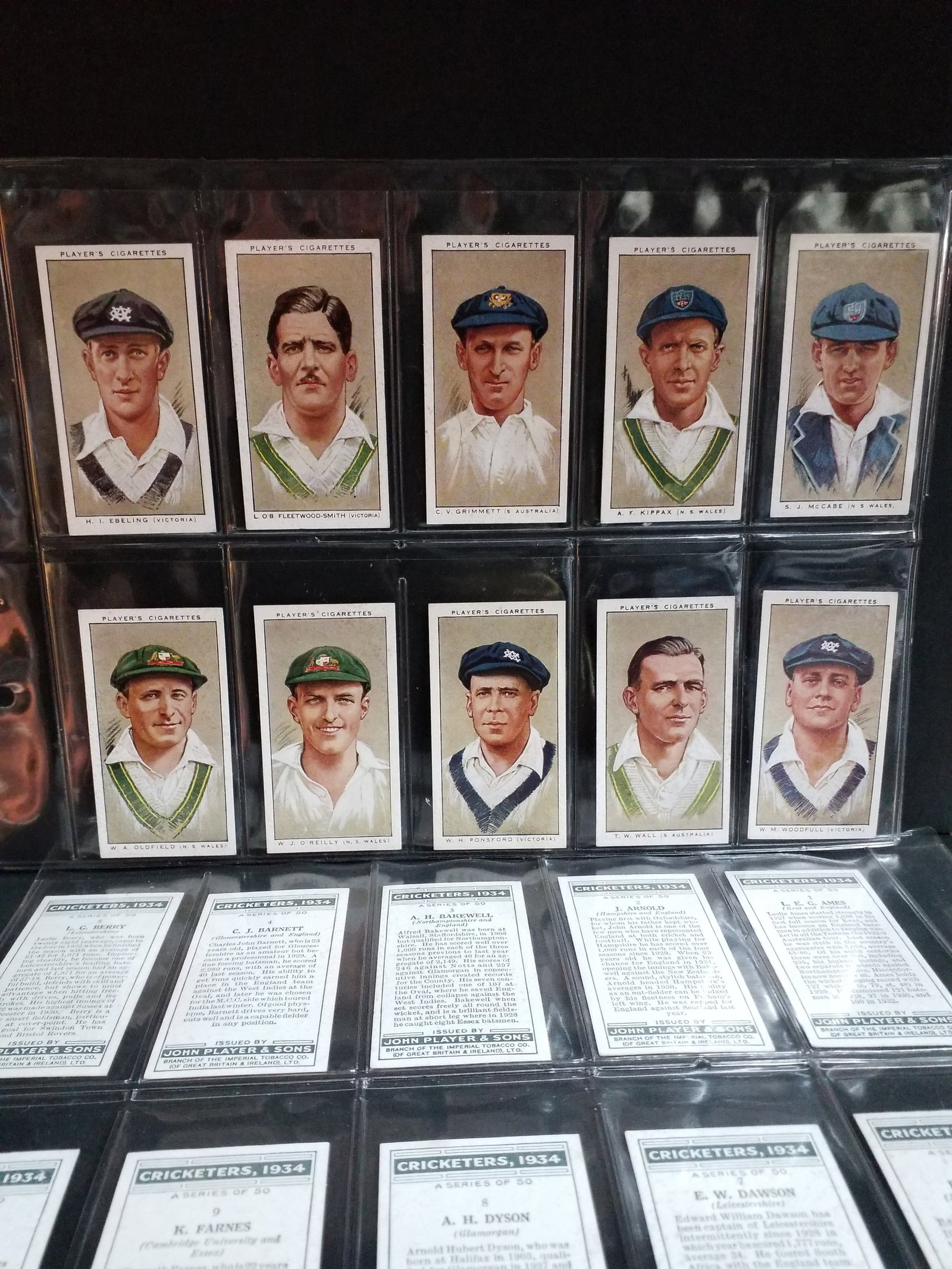 Cricketers 1934 John Players Complete 50 Tobacco cards set (1 of 5)