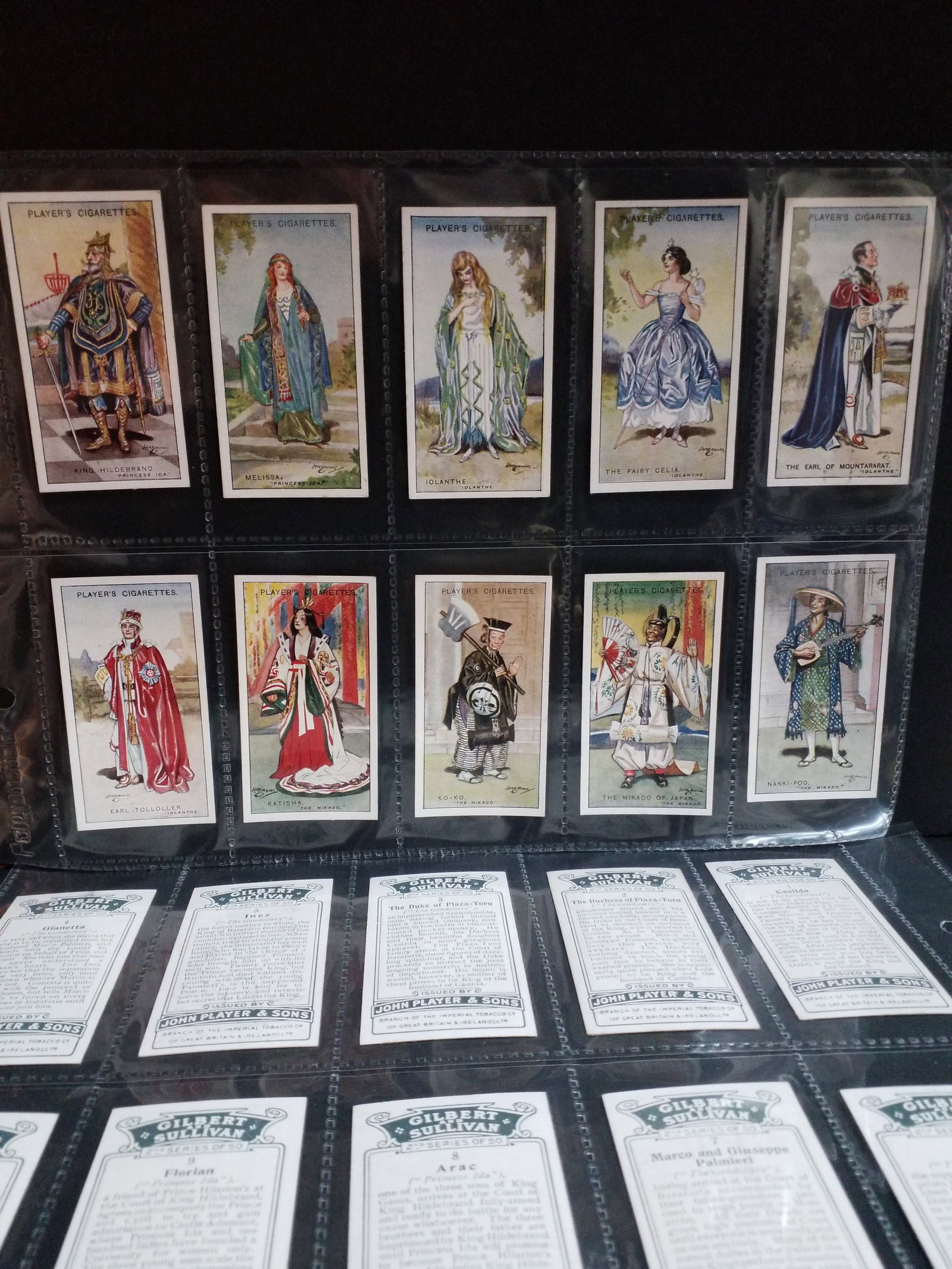 1927 2nd Series John Player Gilbert and Sullivan Cigarette Cards Complete 50 Tobacco cards set (1 of 5)