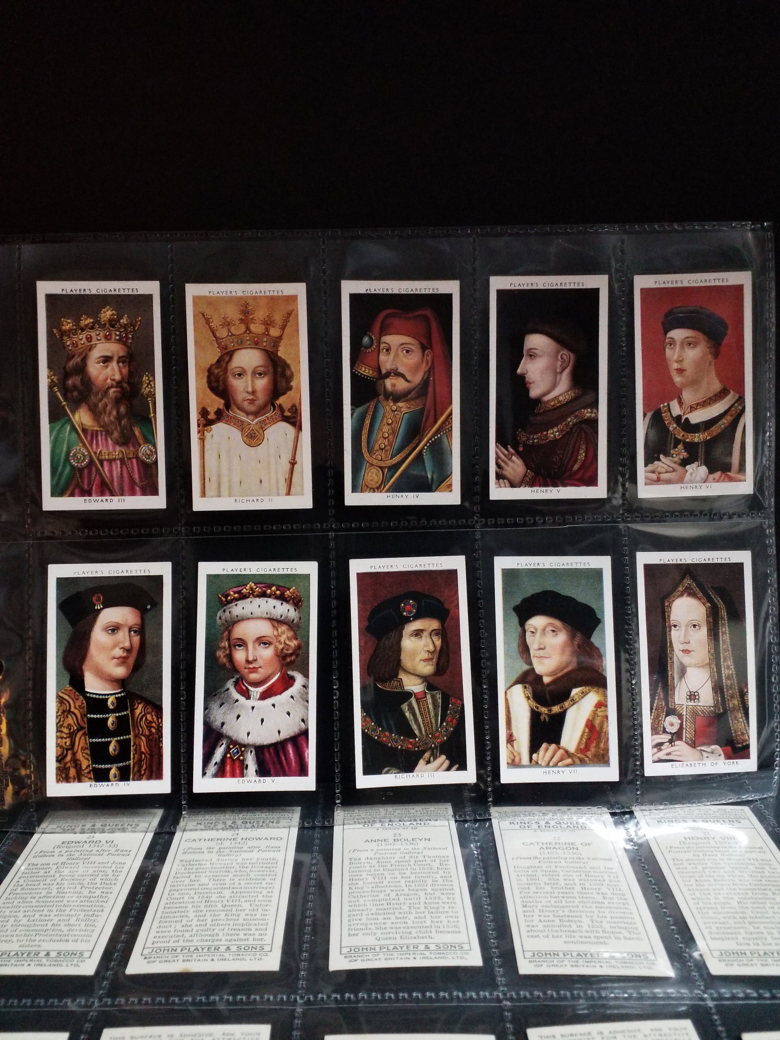 Kings and Queens of England 1935 Players cigarette cards Complete 50 Tobacco cards set (1 of 5)