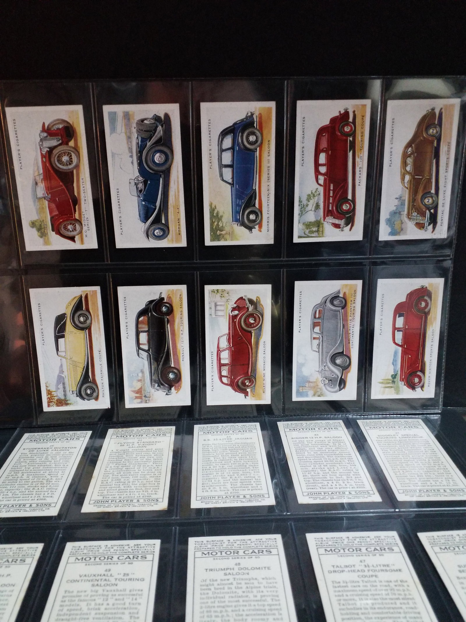 Players Cigarette Cards Motor Cars 2nd Series 1937 Complete set of 50 Tobacco cards (1 of 5)