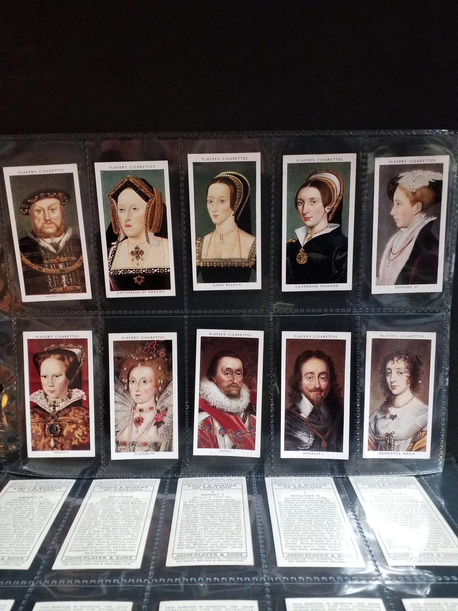 Kings and Queens of England 1935 1st series Players cigarette cards set of 50 cards complete (1 of 5)