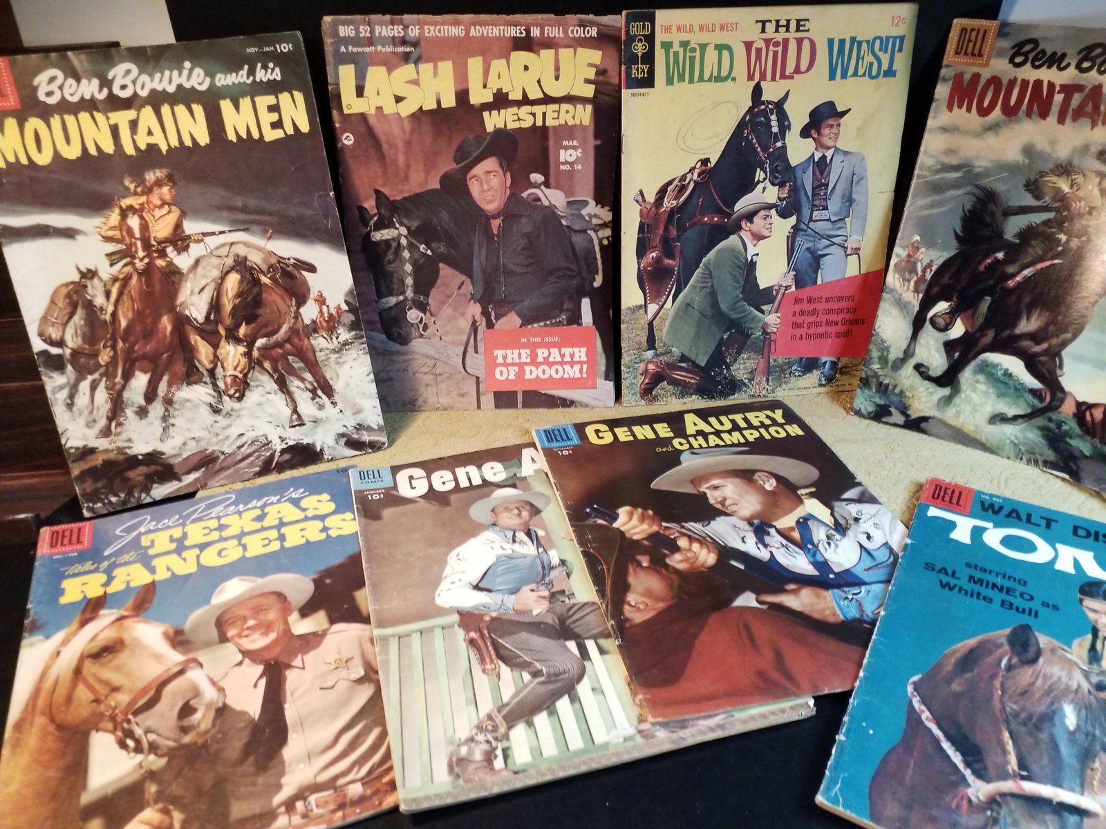 Collection of 8 Golden Age Silver Age comic books Westerns Lash Larue Gene Autry Walt Disney etc (1 of 10)