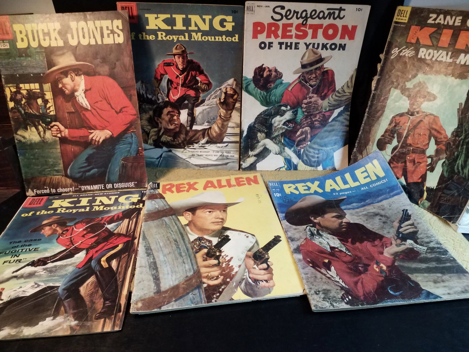 Collection of 9 Golden Age Silver Age comic books Westerns Zane Grey Rex Allen Sergeant Preston etc (1 of 10)