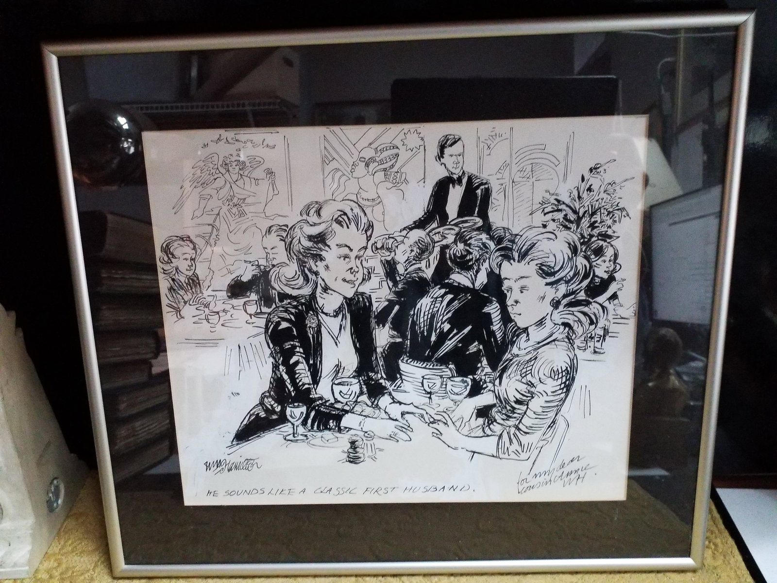 Rare New Yorker Sketch Signed by New Yorker Cartoonist William Hamilton (1 of 5)