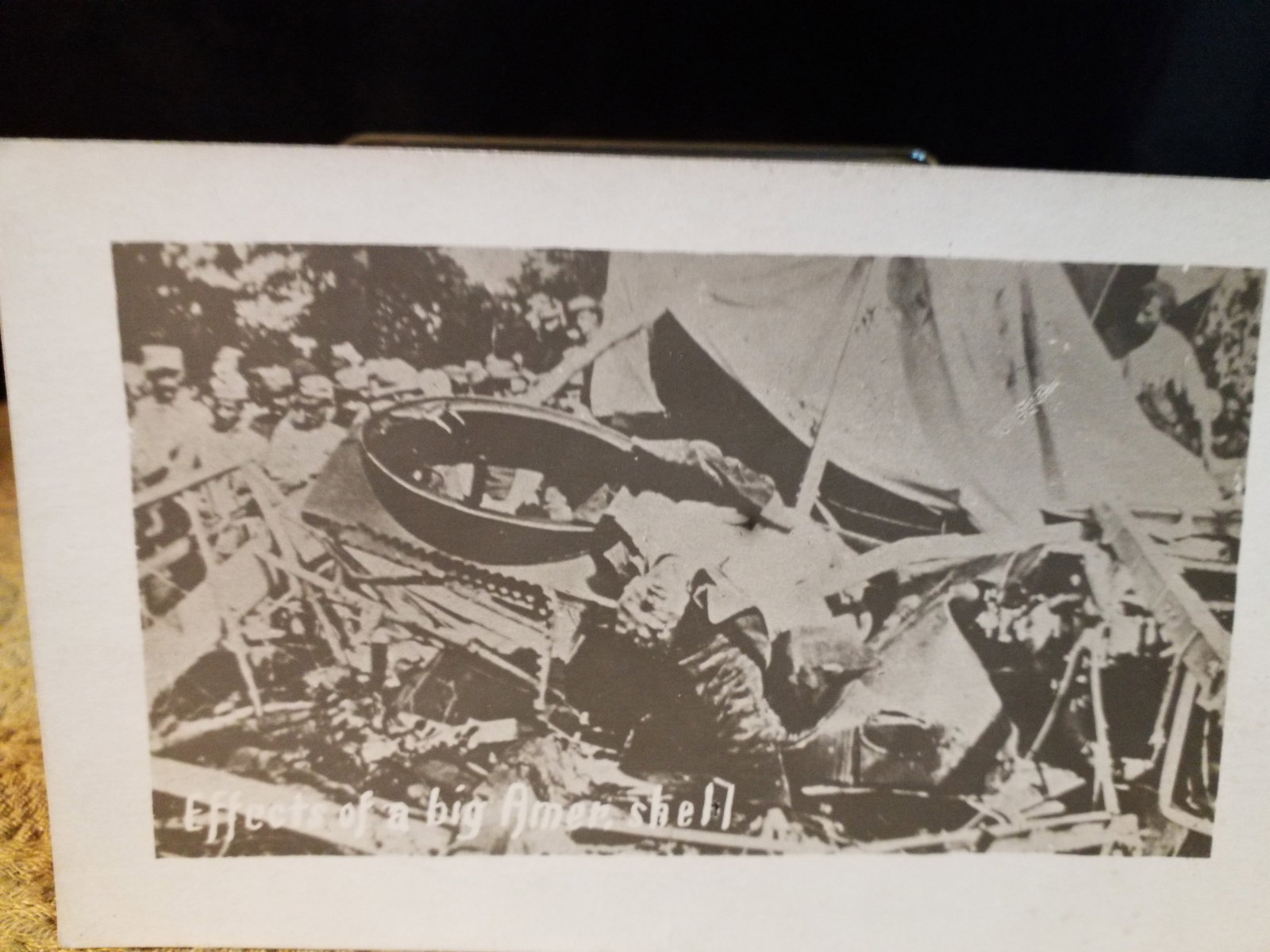 Original WWI RPPC Real Photo Postcard the after effects and destruction of an American Shell (1 of 2)
