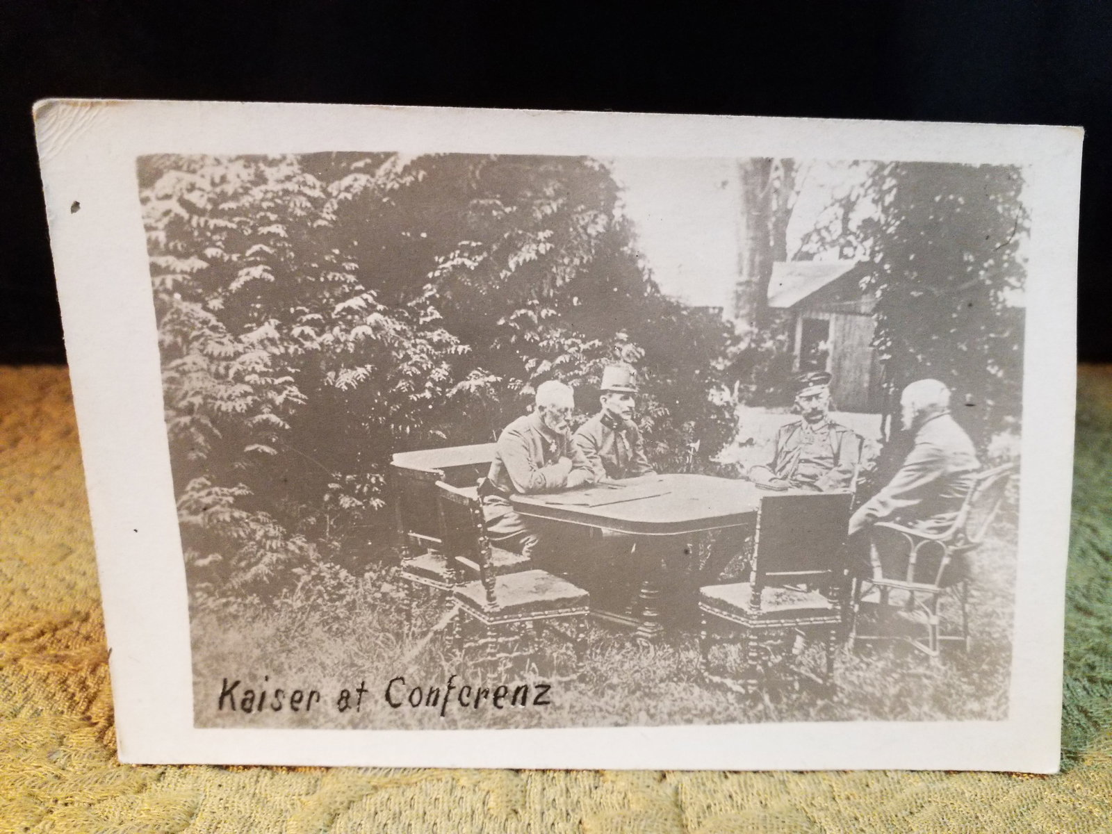 Original WWI RPPC Real Photo Postcard of The Kaiser at Conferenz (1 of 2)