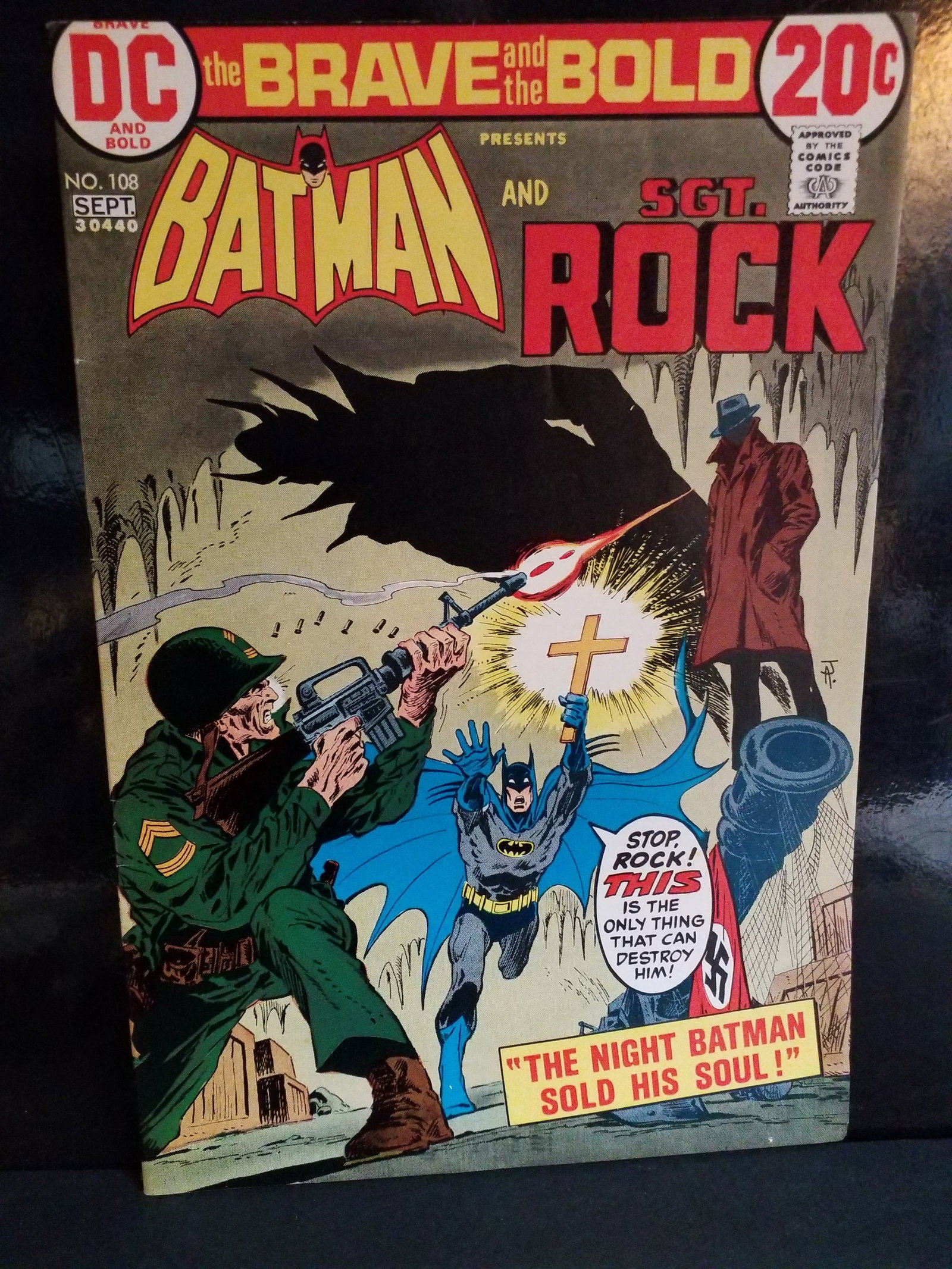 BRAVE AND THE BOLD #108 Batman & Sgt. Rock -Aparo Art- FN 1973 DC Vintage Comic VG+-F (1 of 5)
