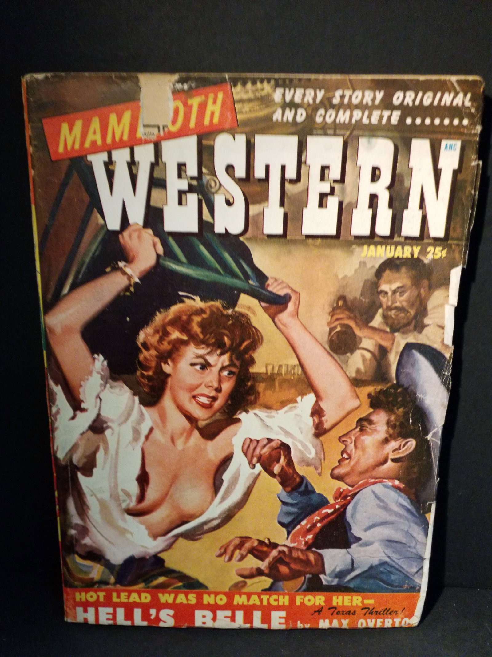 1949 Mammoth Western Pulp Magazine Spicy Good Girl Art Hell's Belle by Max Overton (1 of 5)