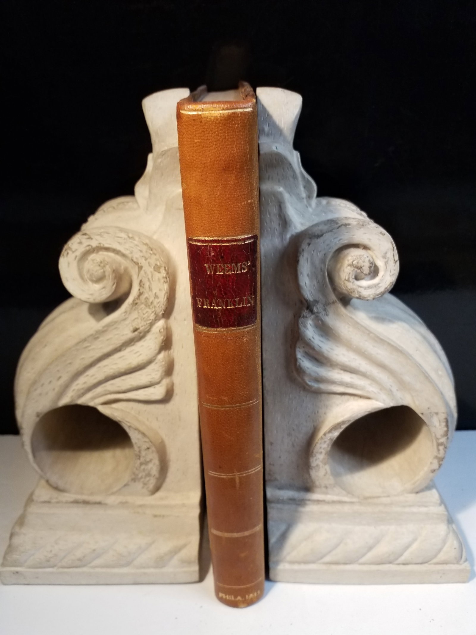 1845 The Life of Benjamin Franklin" by M. L. Weems Frontis of Franklin Woodcuts illustrations (1 of 9)