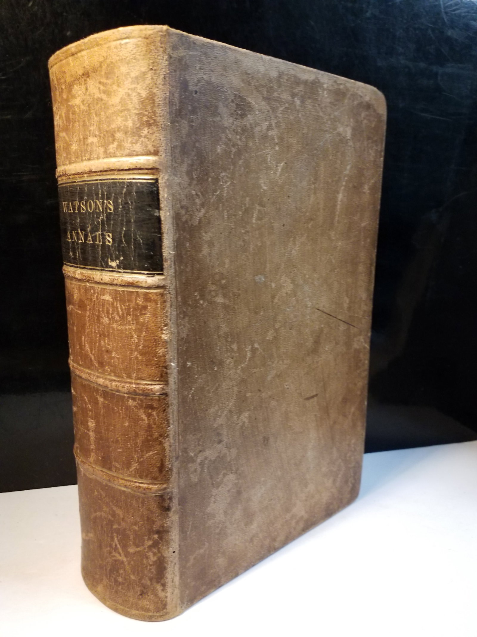 1830s Annals of Philadelphia and Pennsylvania by John F. Watson Full leather: Scarce, Full leather bound, fairly thick volume overall in very good conditionContent: This historical work, first published in the 1820s, documents the early history of Philadelphia and Pennsylvania.