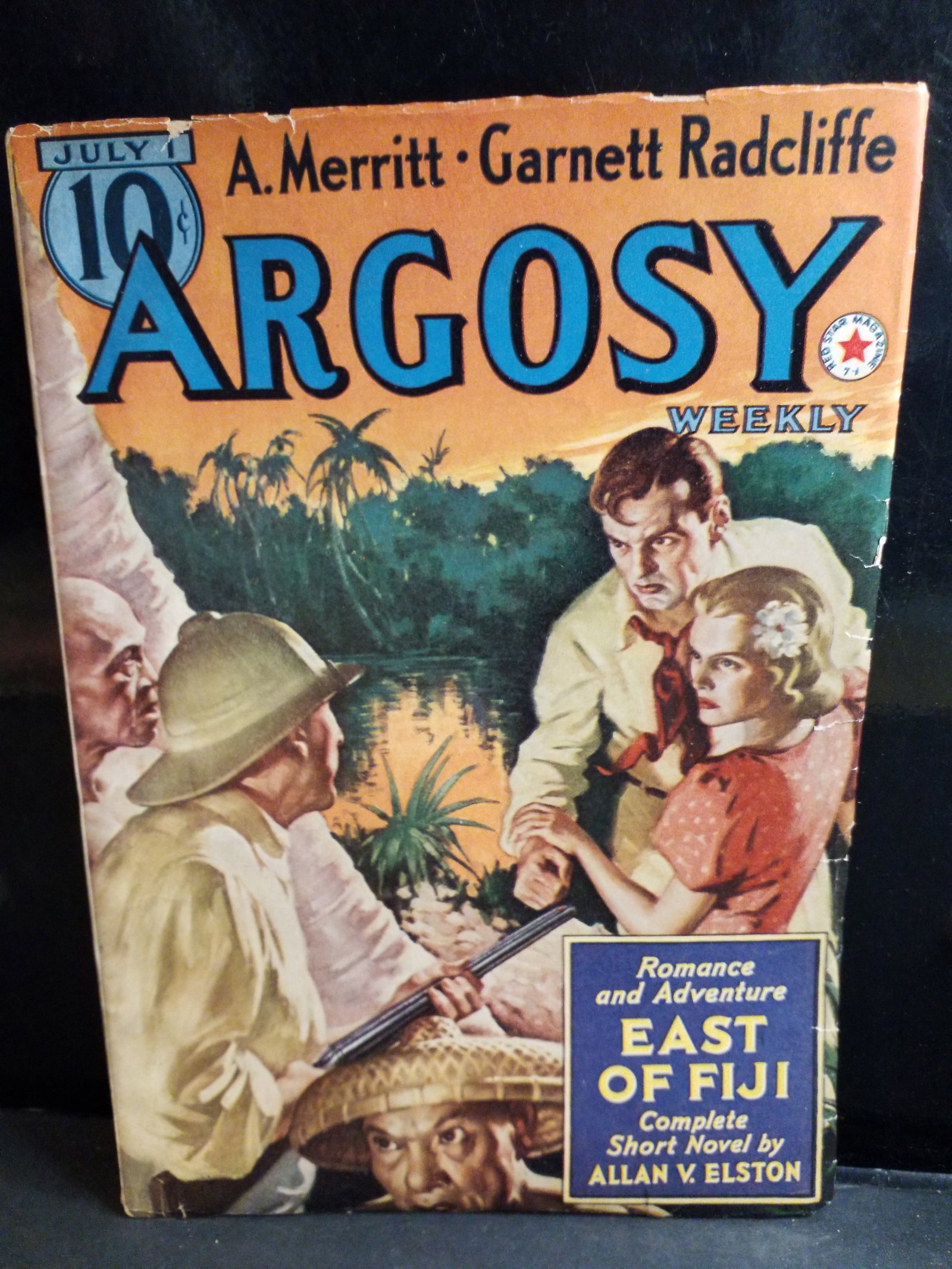 Argosy Original Pulp July 1 1939 Seven Footprints to Satan, East of Fiji Allan Elston F+-VF+ (1 of 7)