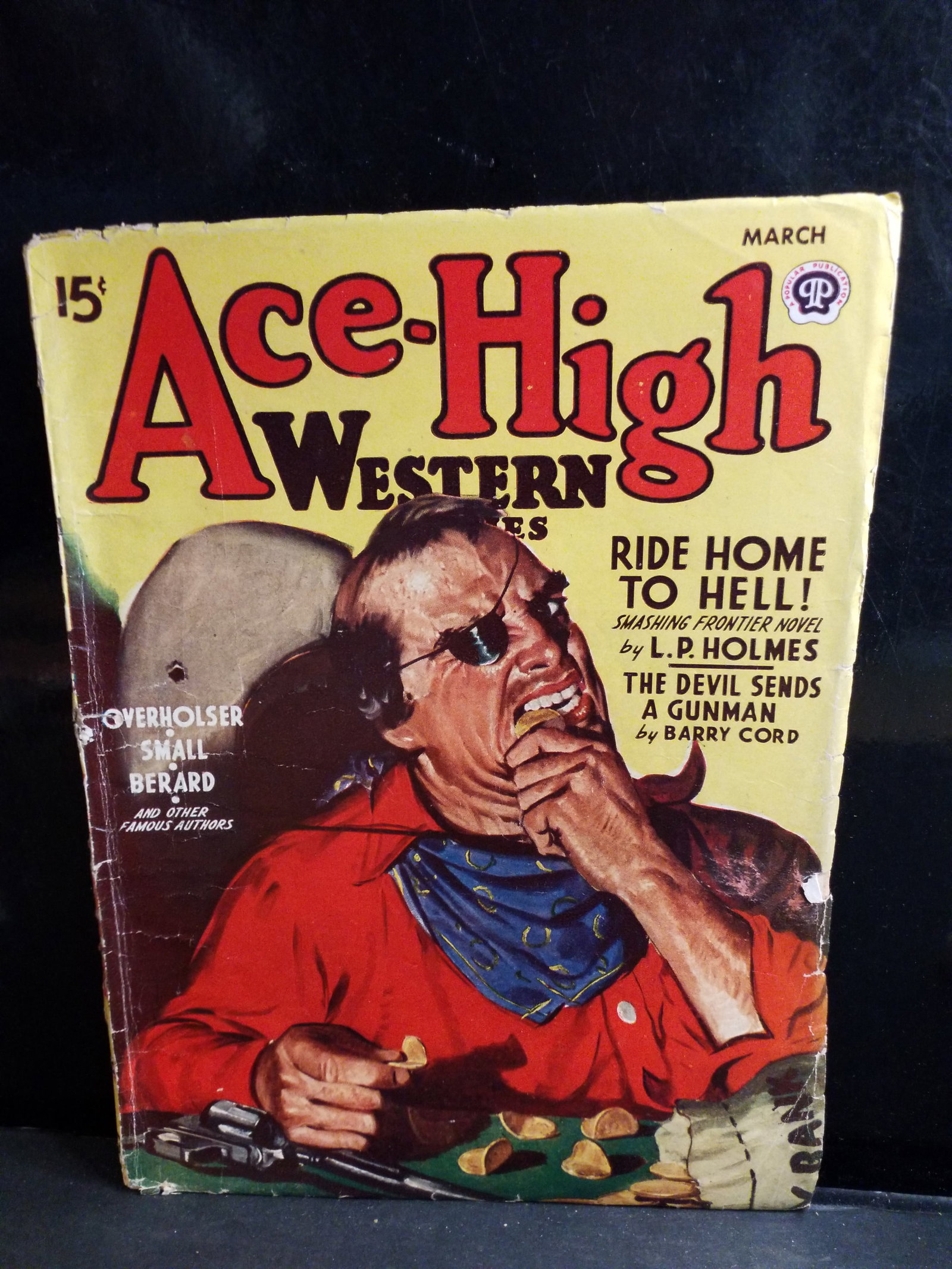 Mar. 1945 Original PulpAce High Western Stories Ride Home to Hell Frontier Novel by LP Holmes VG+-F (1 of 8)