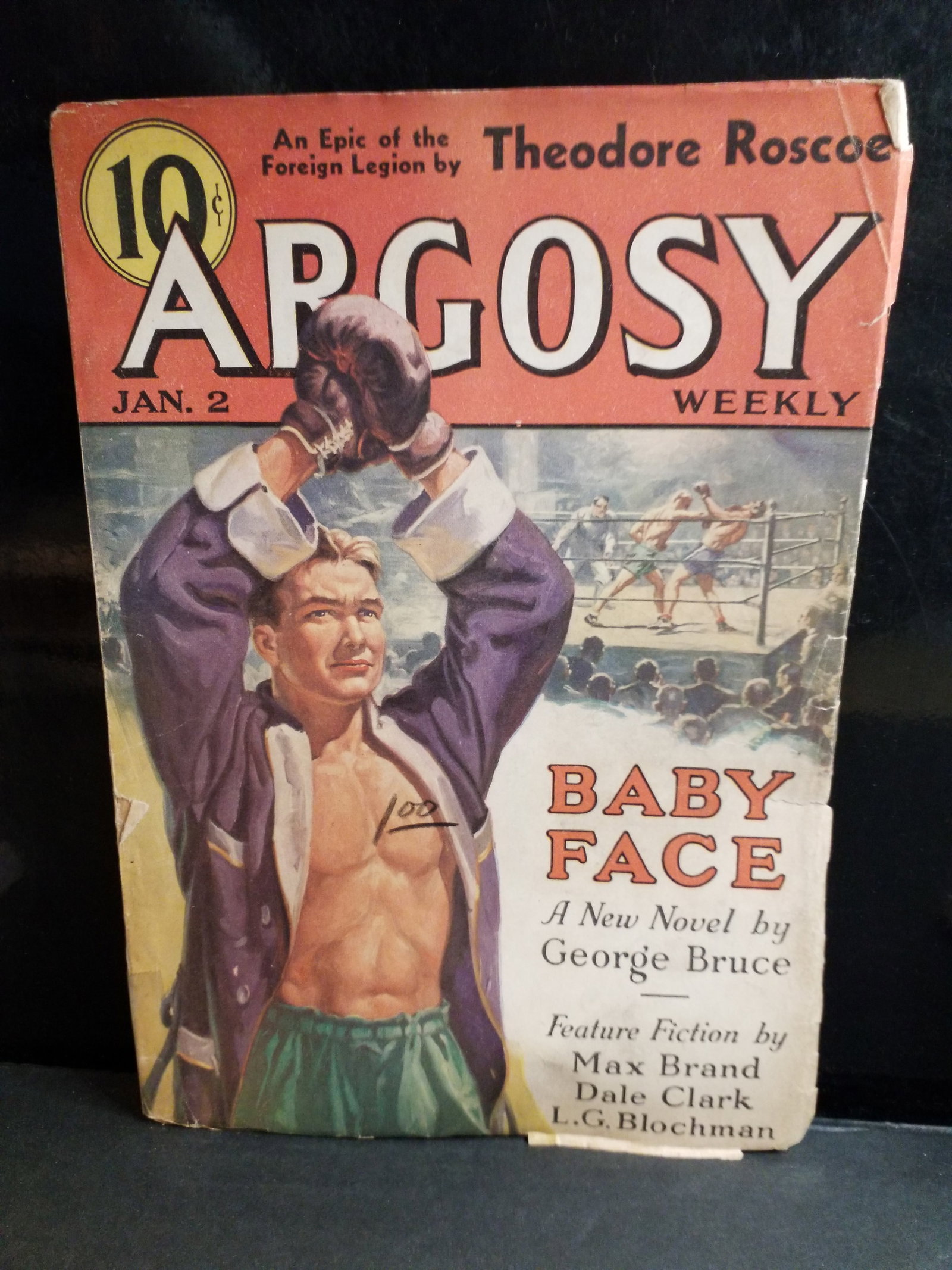 Argosy All Star Weekly Jan. 1937 Baby Face by George Bruce Boxing Cover , Max Brand etc /VG+-F (1 of 5)