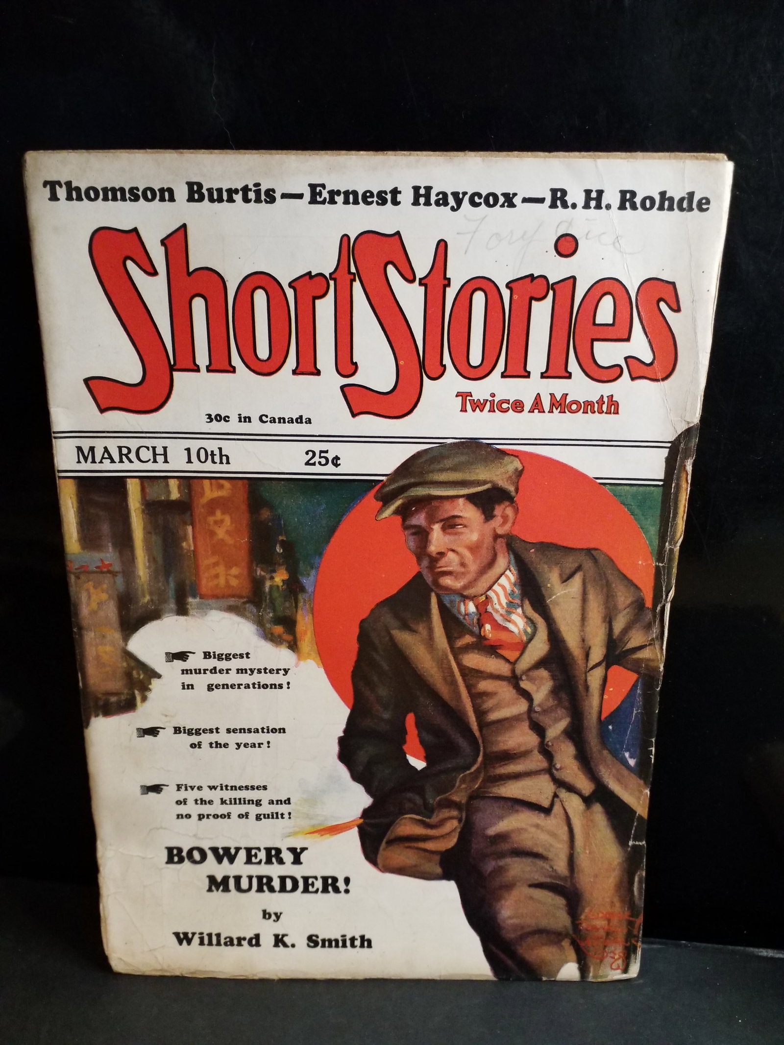 Short Stories pulp March 10 1929 "Bowery Murder!" by Willard K. Smith /VG+ (1 of 8)