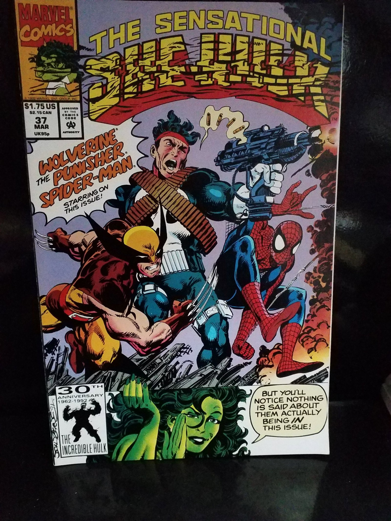 Sensational She-Hulk #37 Byrne Wolverine, Punisher, Spider-Man Cover 1992 / VF+-NM: Many Comic books being added, most of which are in Exceptional Condition. Many Grade worthy and higher grade. Please inspect pictures.