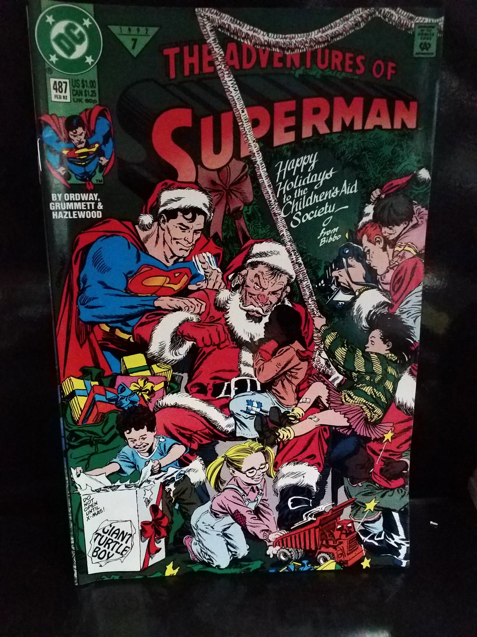 The Adventures of Superman #487 Christmas Cover Issue 1992 DC Comics VF+-NM (1 of 2)