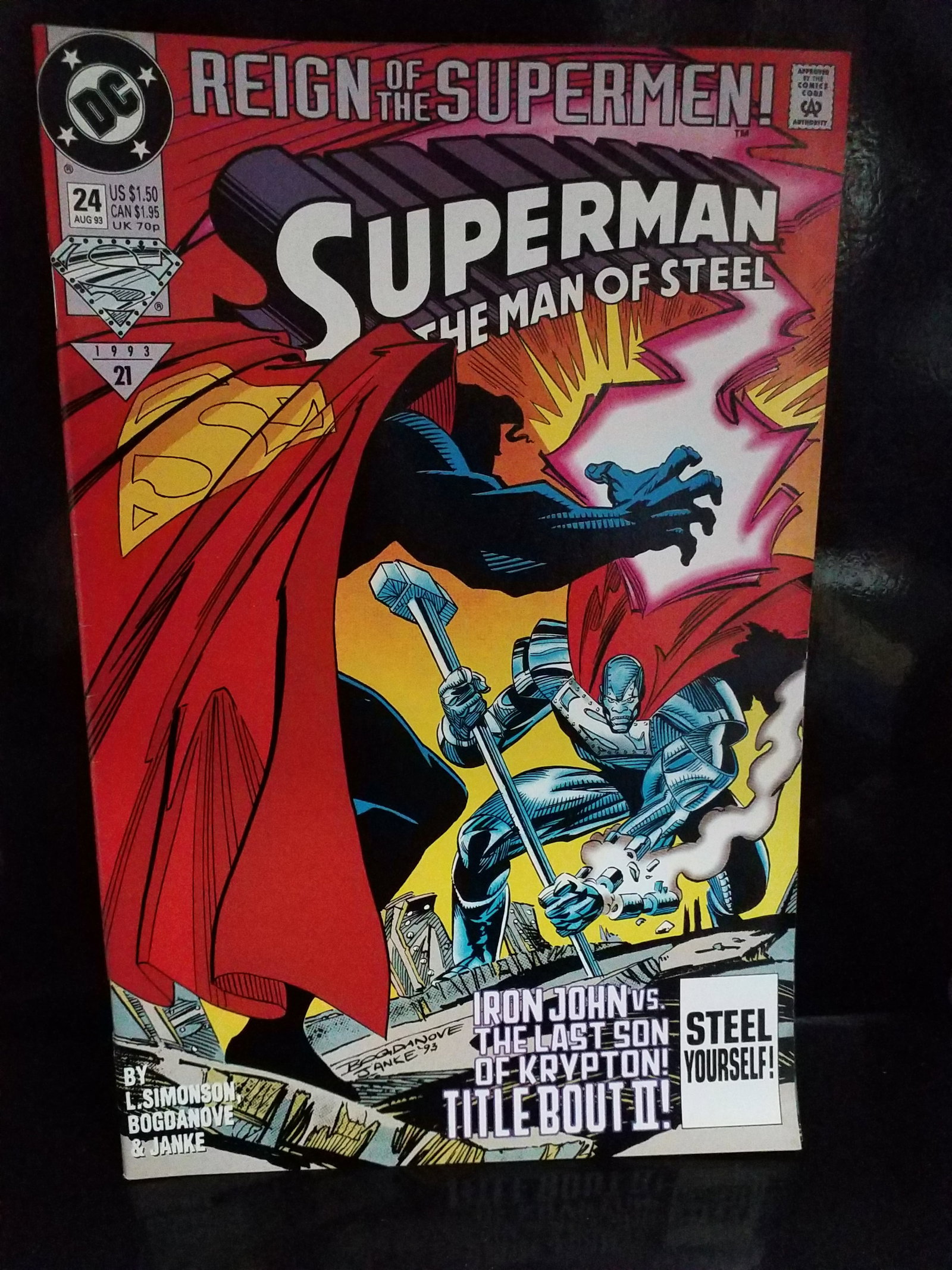 Superman The Man of Steel #24 DC Comics 1993 REIGN OF SUPERMEN STEEL DC VF+-NM (1 of 2)