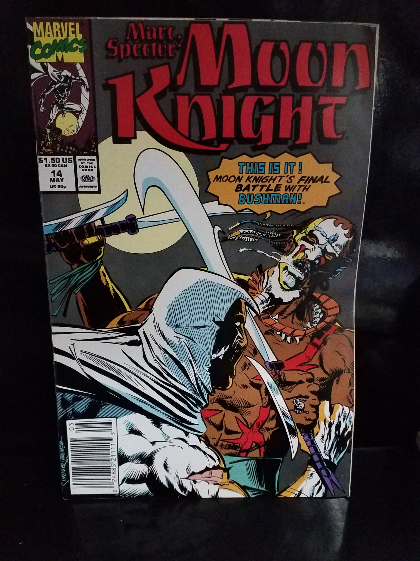 MARC SPECTOR: MOON KNIGHT #14 Hi-Grade Newsstand UPC Variant Marvel Comics VF+-NM: Many Comic books being added, most of which are in Exceptional Condition. Many Grade worthy and higher grade. Please inspect pictures.