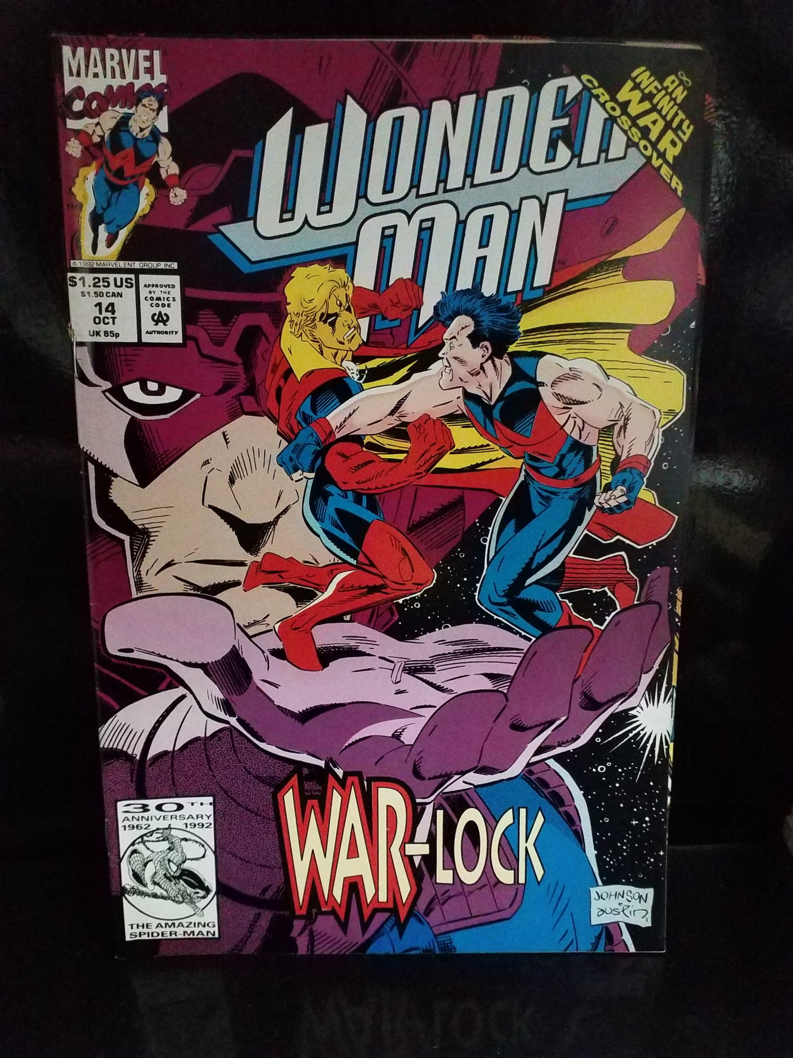 WONDER MAN #14 1992 Marvel Comics INFINITY WAR tie-in vs ADAM WARLOCK VF+-NM (1 of 2)