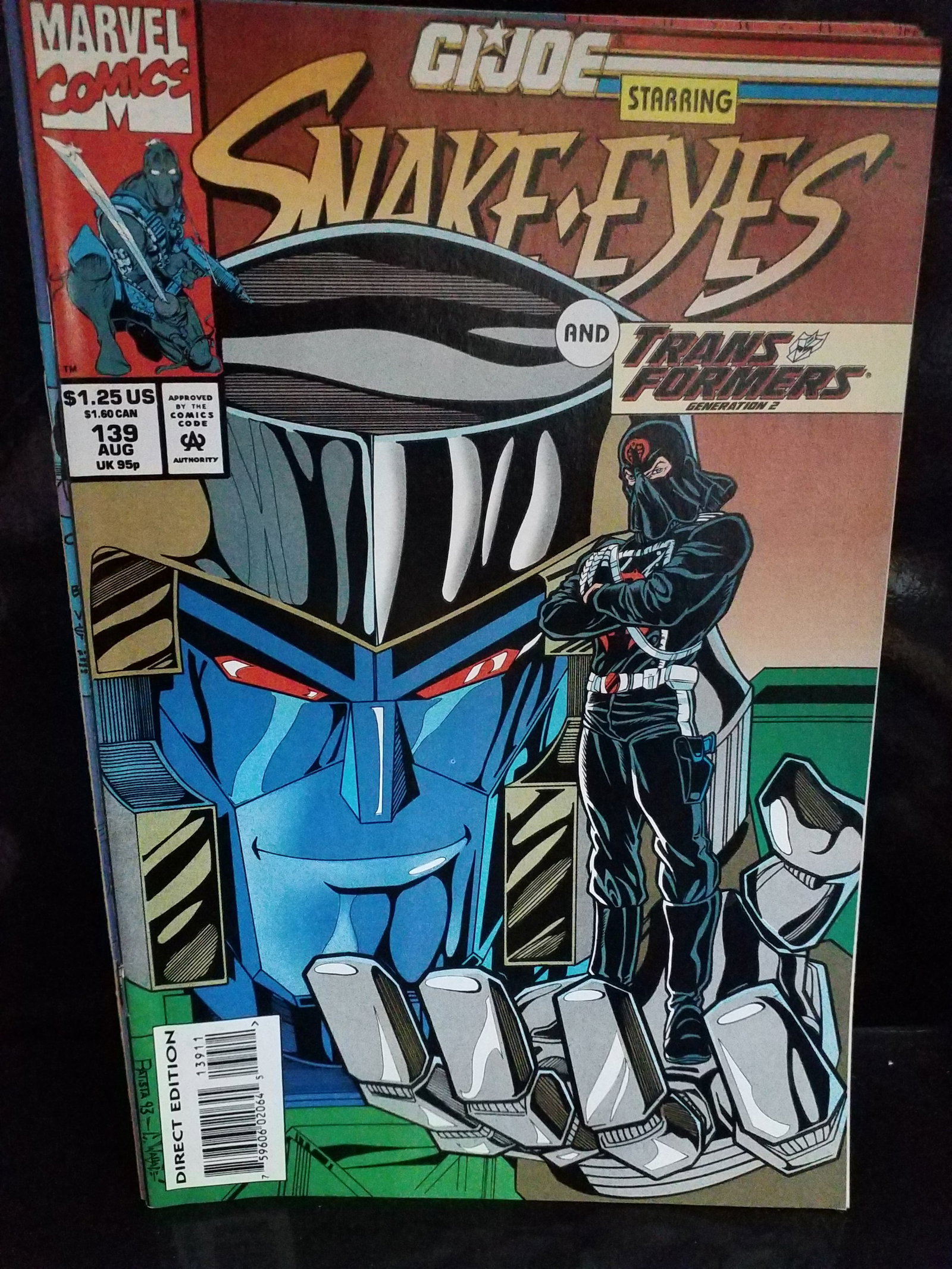Marvel Comics GI Joe #139 Starring Snake Eyes & Transformers 1993 Direct Edition/VF+: Higher grade comic, Many Comic books being added, most of which are in Exceptional Condition. Many Grade worthy and higher grade. Please inspect pictures.
