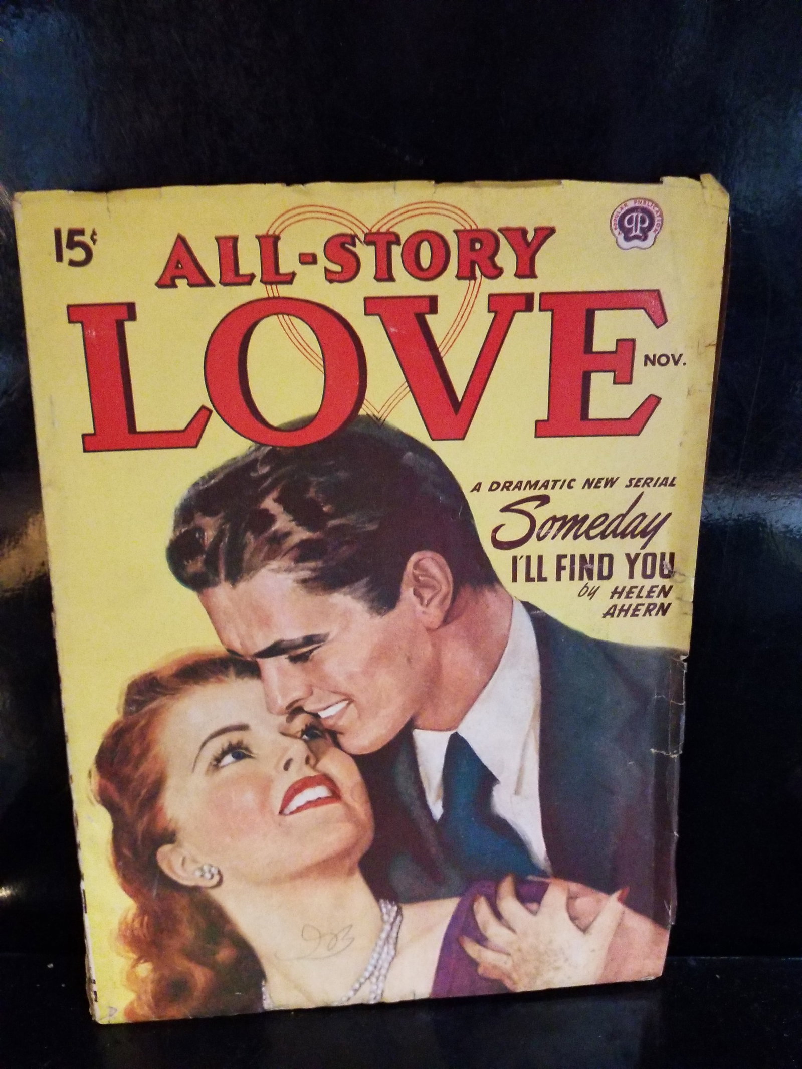 Nov. 1949 All-Story Love Magazine Pulp Comic book Someday I'll FInd You Helen Ahern VG+/F: strong intact binding, this pulp is doing very well. Illustrated vintage issue of All-Story Love Magazine, a popular romance pulp fiction magazine published by Popular Publications. This specific edit