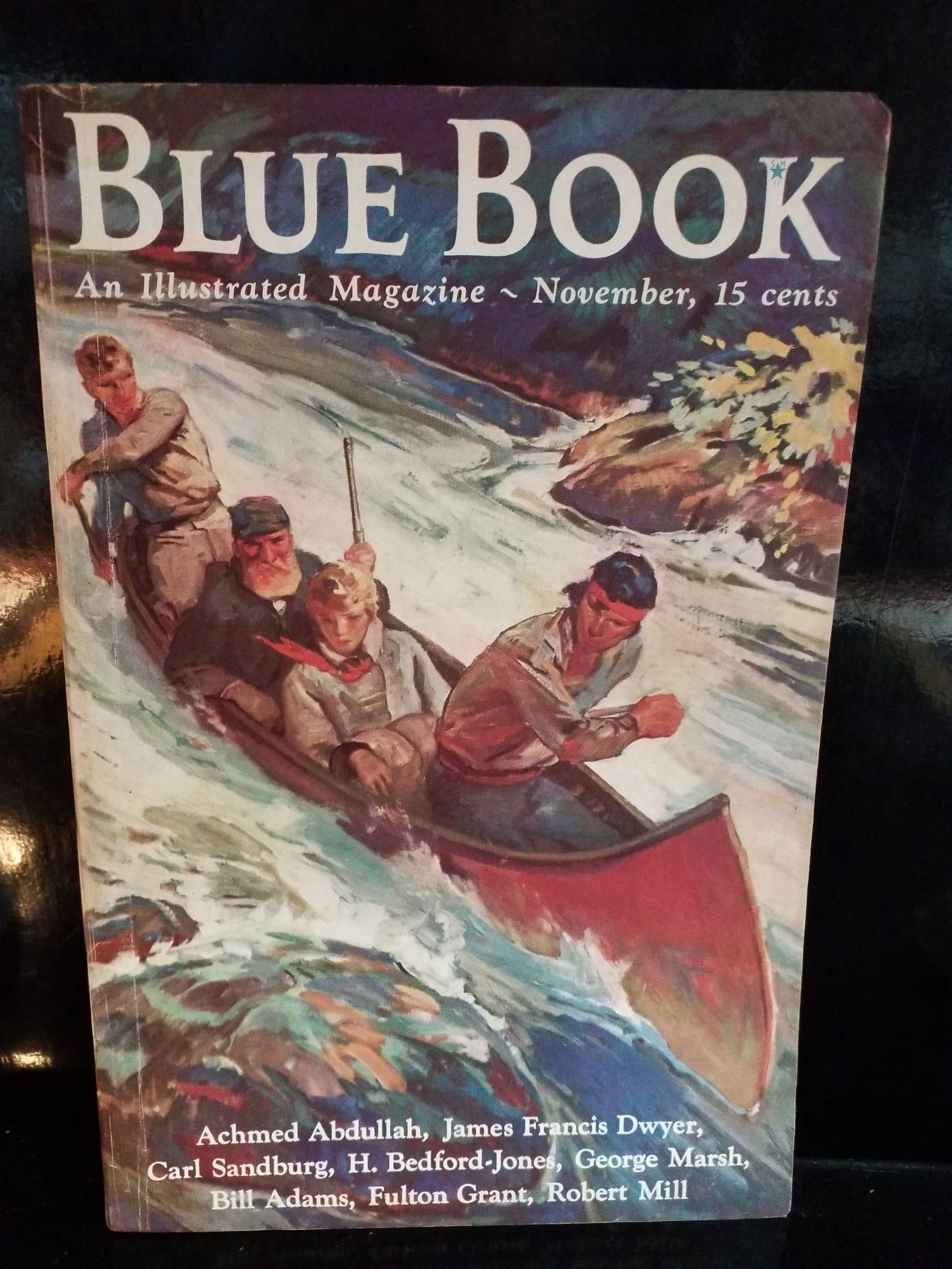 Nov 1936 Blue Book of Fiction Pulp Mystery and Adventure Stories by Renowned authors VG+-F+: Higher Grade Pulp, Cover Story: This item is a first-edition copy of the November 1936 issue of Blue Book magazine. It is a classic pulp fiction magazine featuring dramatic cover art by Herbert Morton