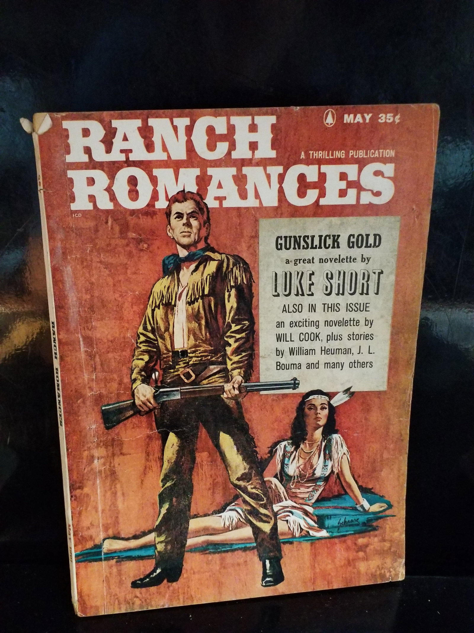 May 1964 Pulp Ranch Western Romance Pulp Gunslick Gold By Luke Short VG+-F: Ranch Romances pulp magazine from May 1964.Issue Details Featured Story: "Gunslick Gold", a major novelette written by prolific Western fiction author Luke Short. Additional Content: Includes an excit