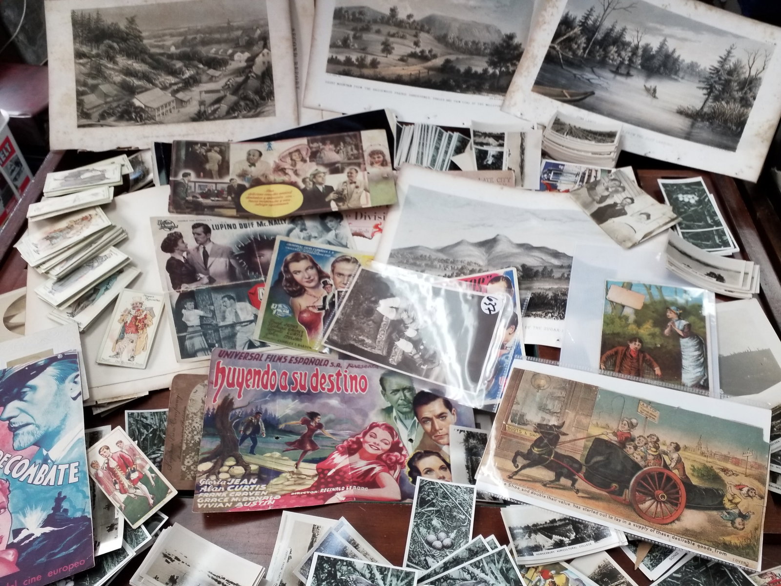 A large Collection of Tobacco Cards Ephemera Movie Insert Posters Engravings Theater Heralds etc. (1 of 12)