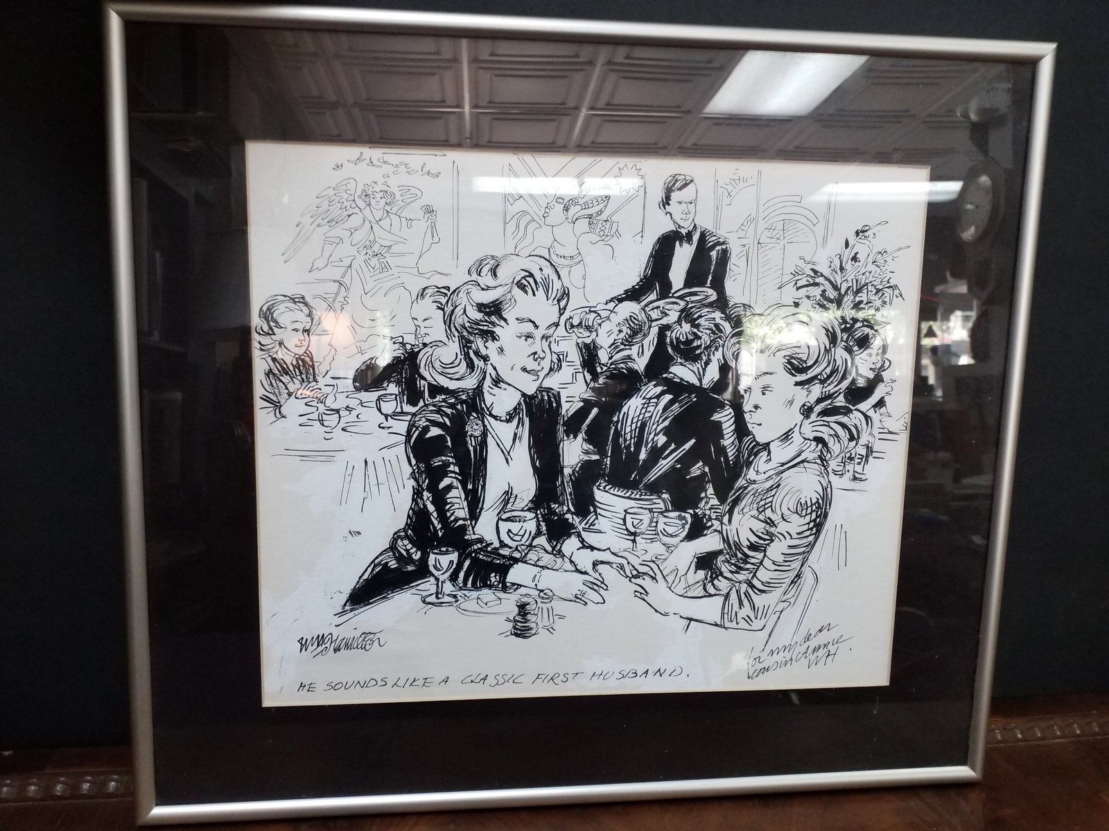 Rare New Yorker Sketch Signed by New Yorker Cartoonist William Hamilton (1 of 6)