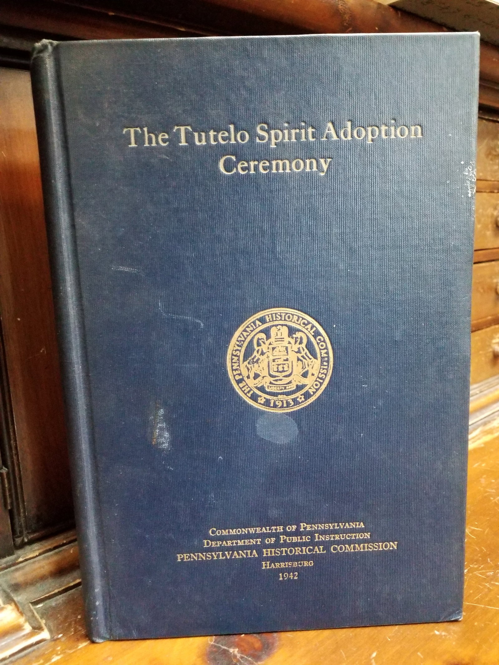 The Tutelo Spirit Adoption Ceremony histories book 1942 American Indian Illustrated: illustrated, American Indian, This is a 1942 first edition hardcover copy of The Tutelo Spirit Adoption Ceremony: Reclothing the Living in the Name of the Dead.The book was published by the Pennsylvan