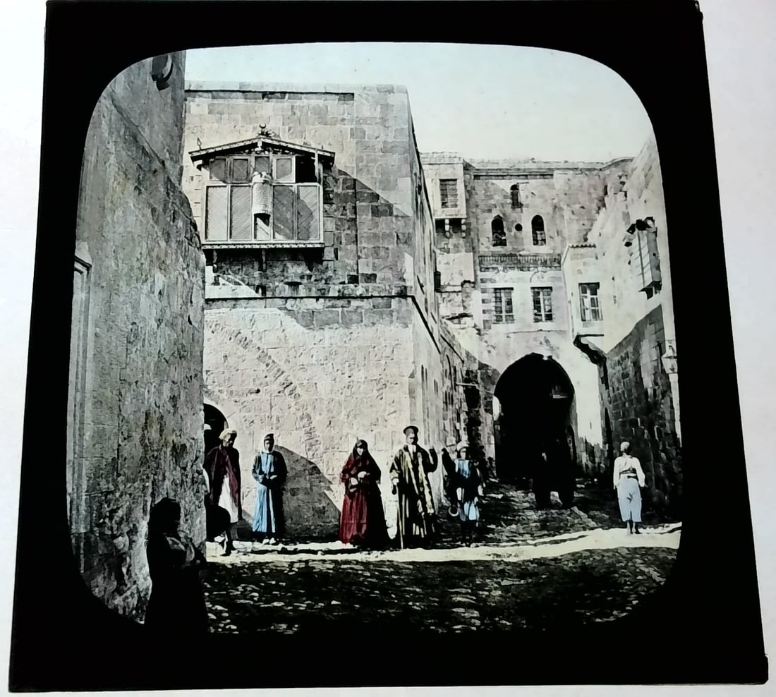 Peoples of the Holy Land 1880s-Early 1900s Colored Magic Lantern Slide Identified (1 of 1)