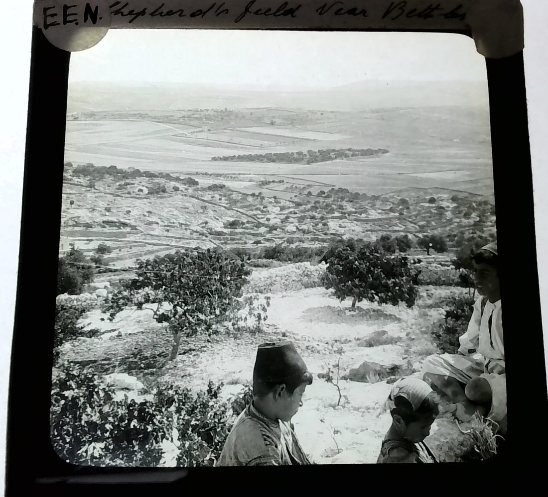 Shepherds of the Field near Bethel 1880s-Early 1900s Magic Lantern Slide Identified (1 of 1)