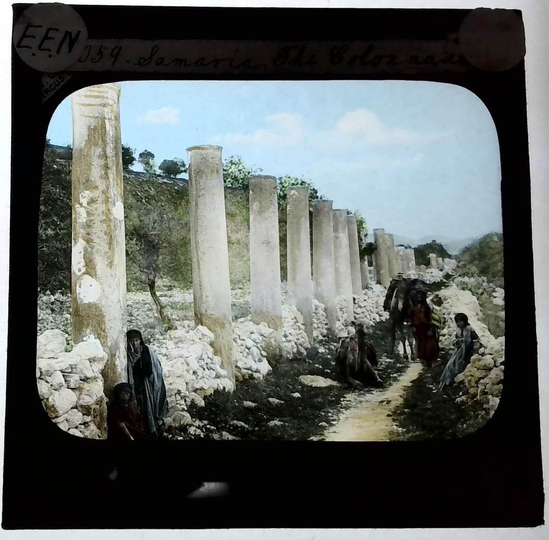 The Colonnade , Sumeria 1880s-Early 1900s colored Magic Lantern Slide Identified (1 of 1)