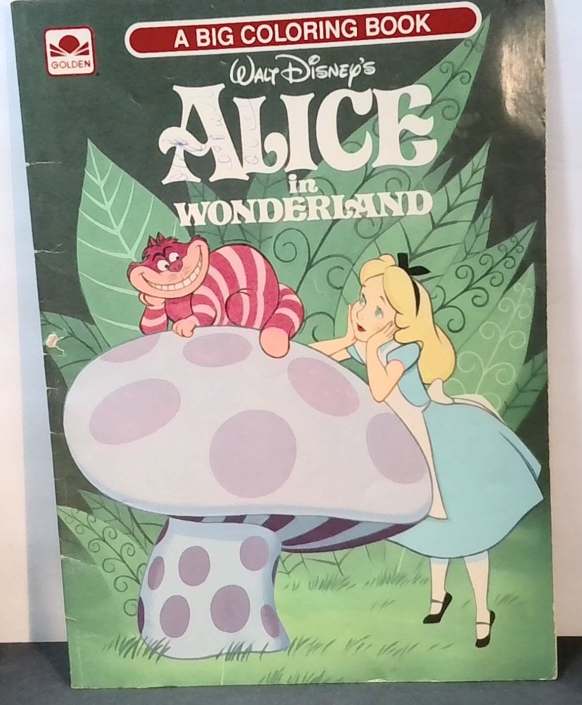 Walt Disney's Alice In Wonderland Coloring Book: Walt Disney's Alice In Wonderland, A Big Coloring Book, Golden Books, 1992, Softcover, Partially Colored.