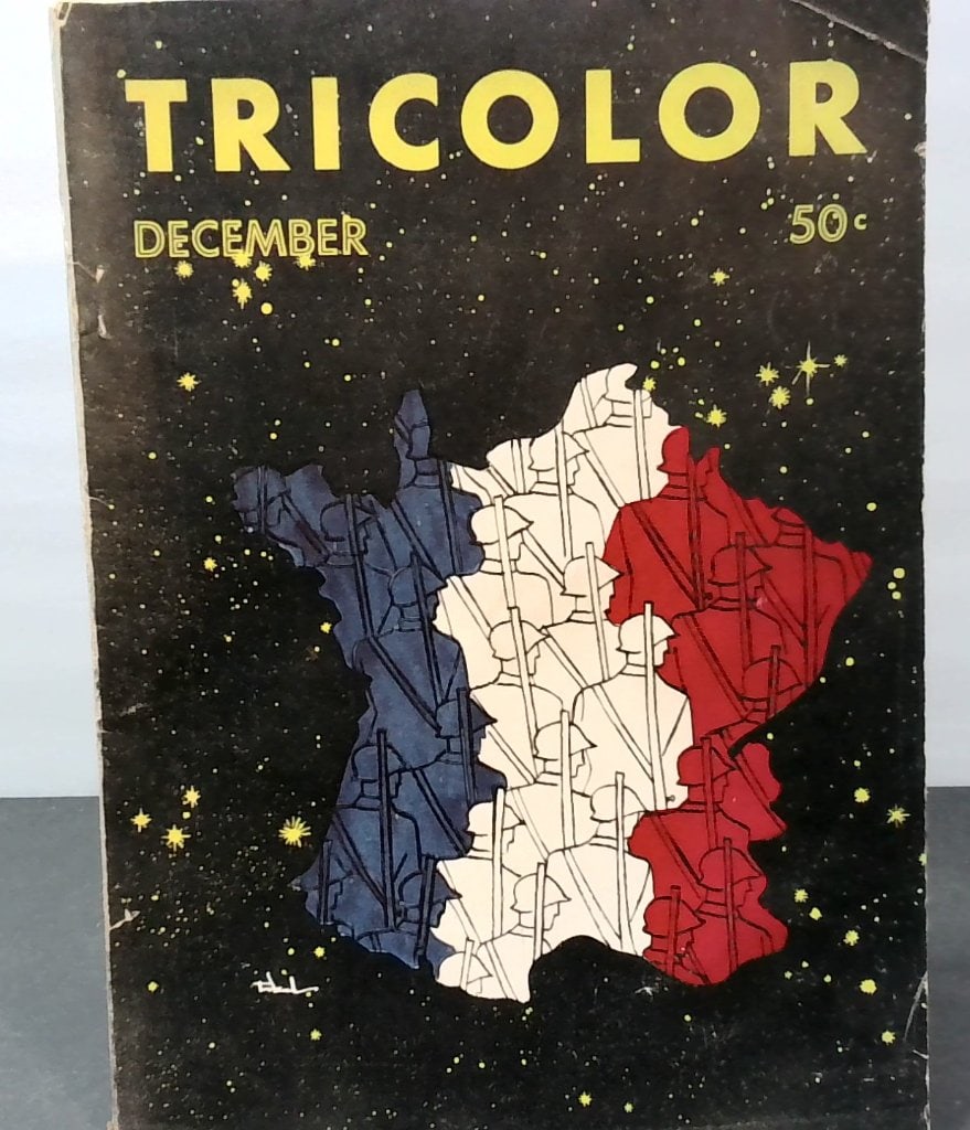 Tricolor Magazine December 1944 Vol II No 9: Tricolor Magazine, Vol II, No 9, December 1944, Labarthe Publishing Co, New York, WWII Era Periodical, Illustrated, Vtg Advertisements.