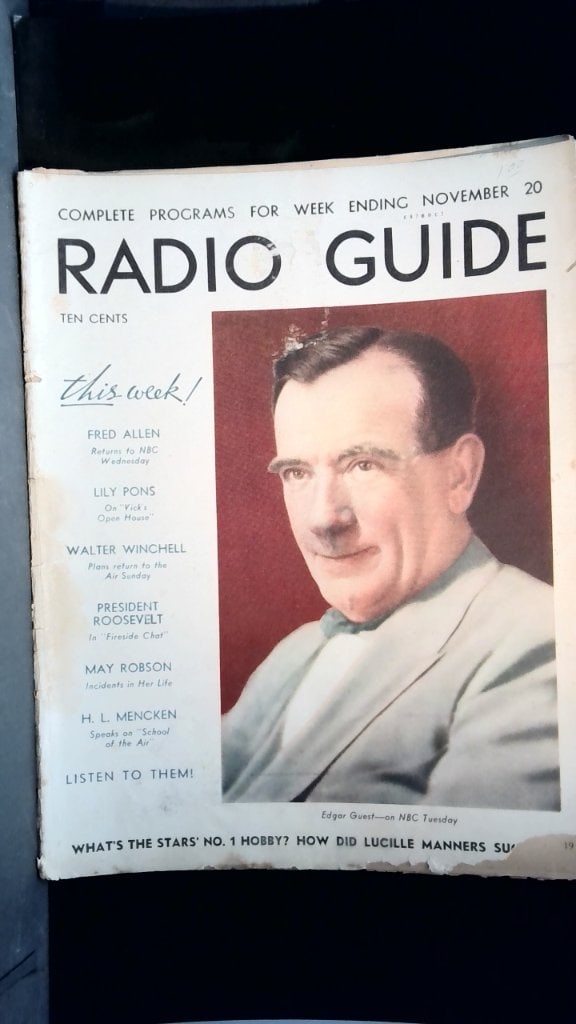 Vtg 1937 Radio Guide Magazine (1 of 10)