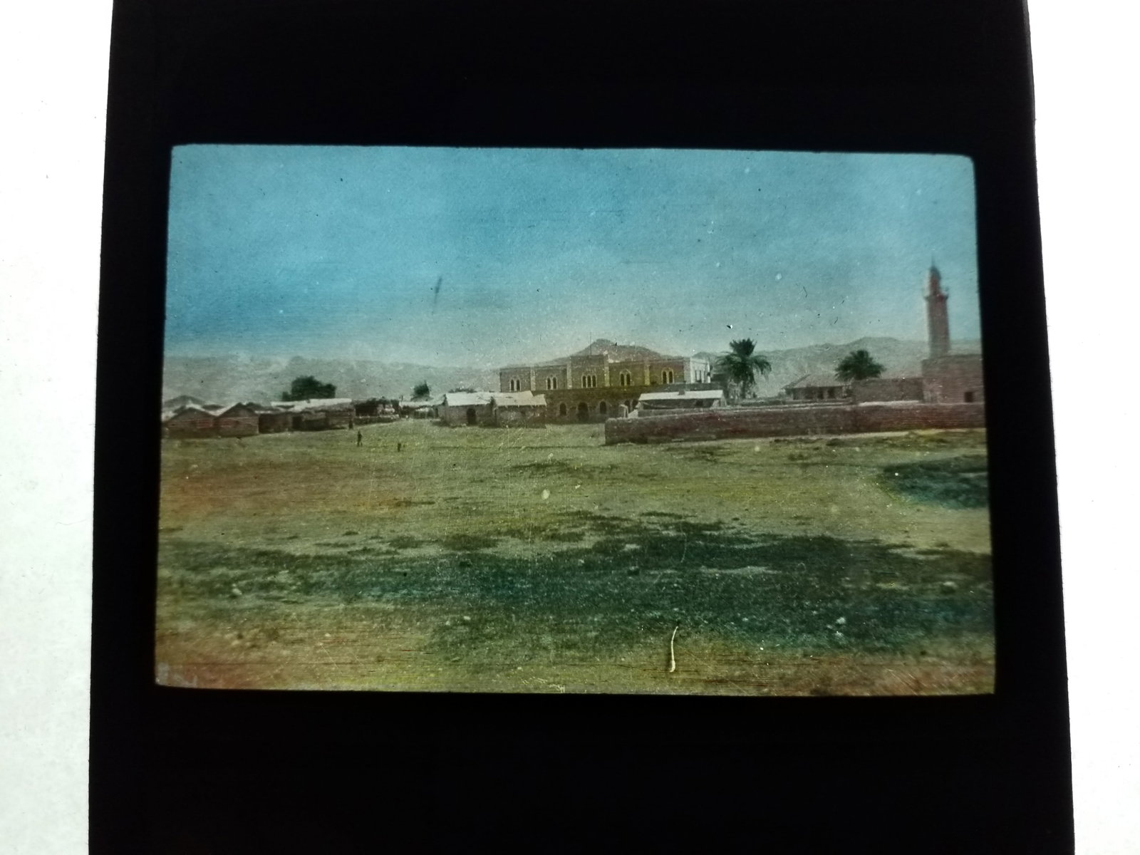 Color 1880s Magic Lantern Slide view of Jericho: 1880s-Early 1900s Magic Lantern Slide Identified Many Magic Lantern slides Available in Our Current Auction. Most Identified, Dating from the Early 1880s to the 1920s. Most Late 19th Century. Some are