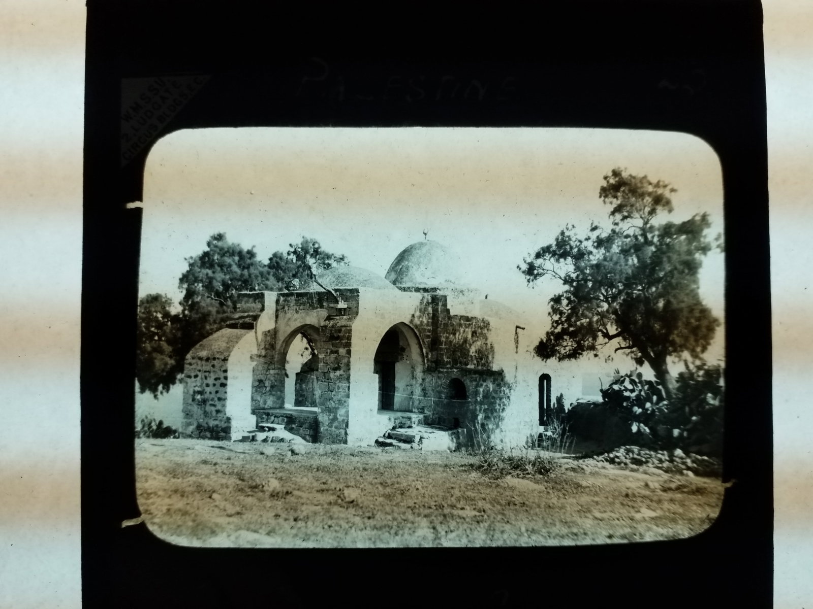1880s Magic Lantern Slide Synagogue Ruins Glass Photograh (1 of 1)
