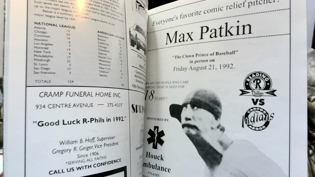 1992 Reading Phillies Souvenir Program - 10