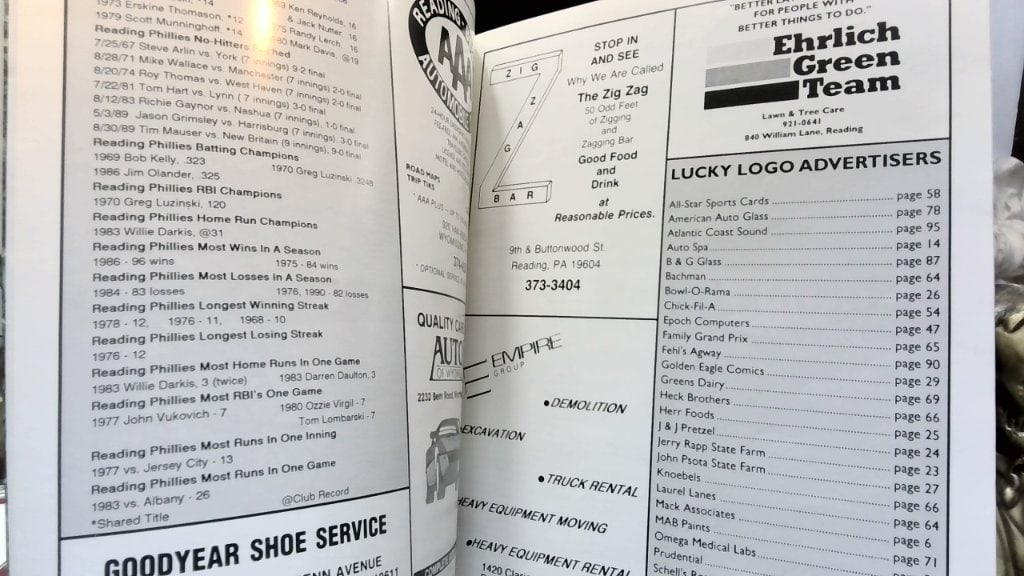 1992 Reading Phillies Souvenir Program - 11