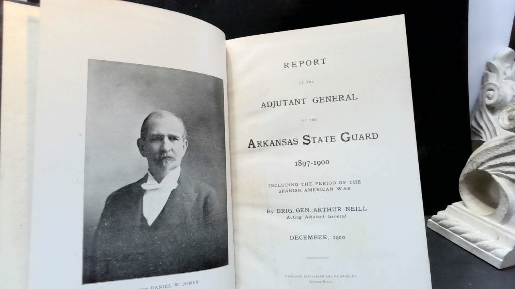 Report Of The Adjutant General Arkansas 1900: Report Of The Adjutant General Of The Arkansas State Guard 1897-1900, Brig Gen Arthur Neill, Thompson Lithograph And Printing Co, Little Rock, 1900, Hardcover, Illus, B&W Portraits.