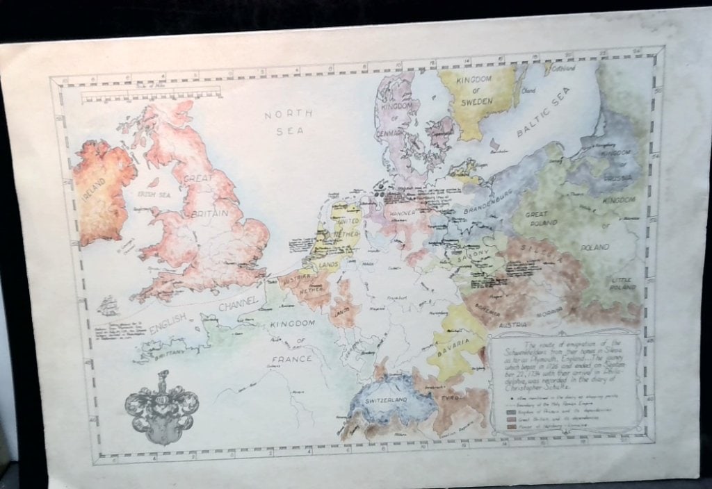 Schwenkfelder Library Emigration Map (1 of 2)