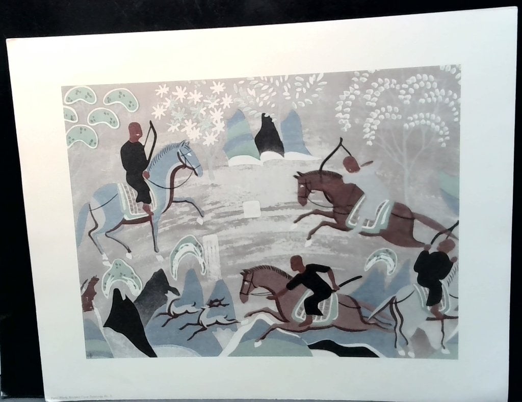 Vtg Equestrian Archery Art Print (1 of 1)