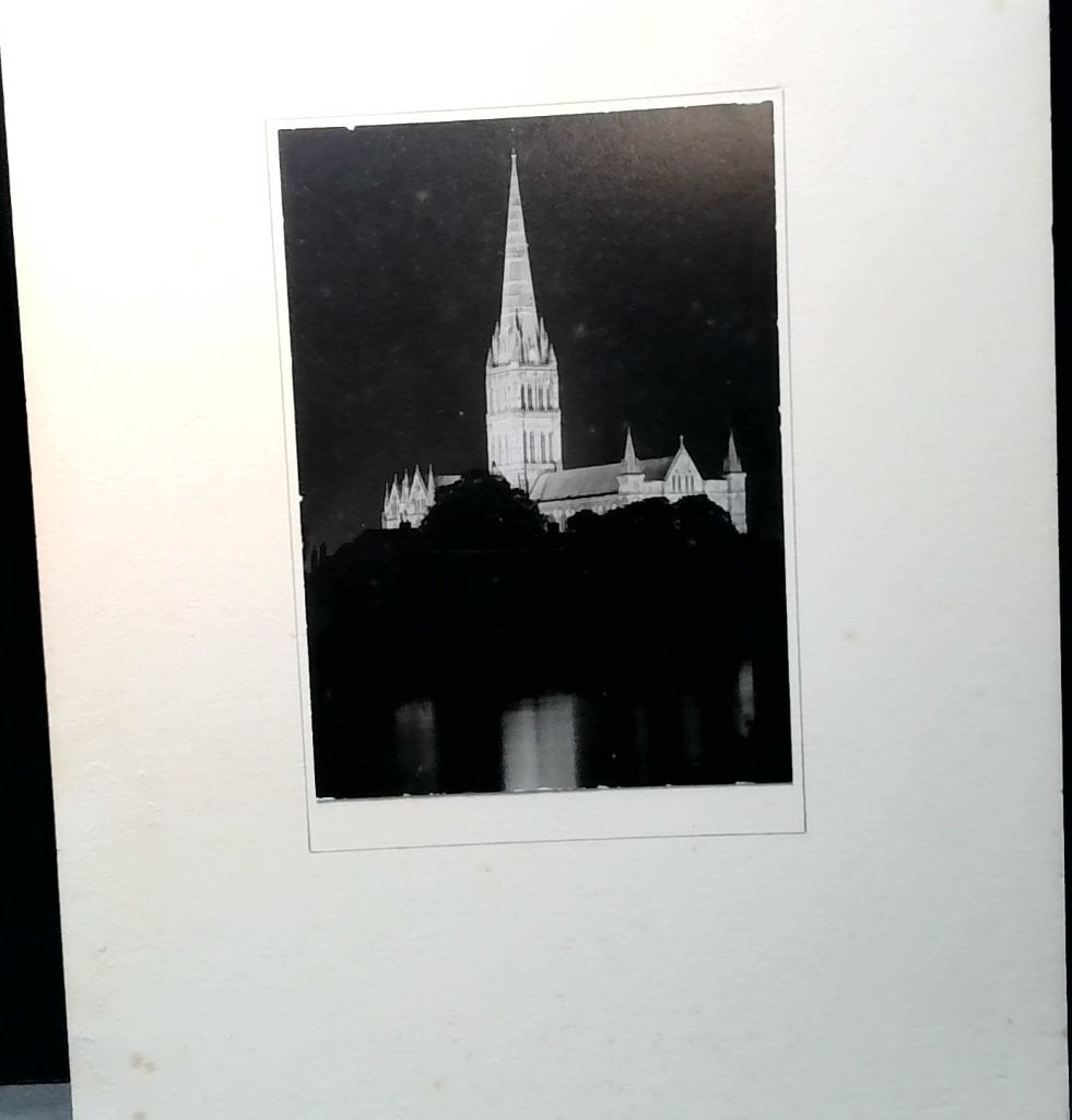 Vtg Salisbury Cathedral Photograph 1959: Vtg B&W Photograph, Salisbury Cathedral, A. H. Jefferd, Ministry Of Labour And National Service Camera Club, 1959.