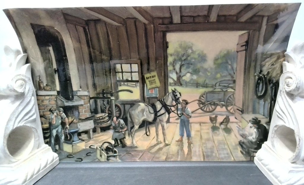 Vtg Blacksmith Shop Print By H.C. Wolcott (1 of 3)