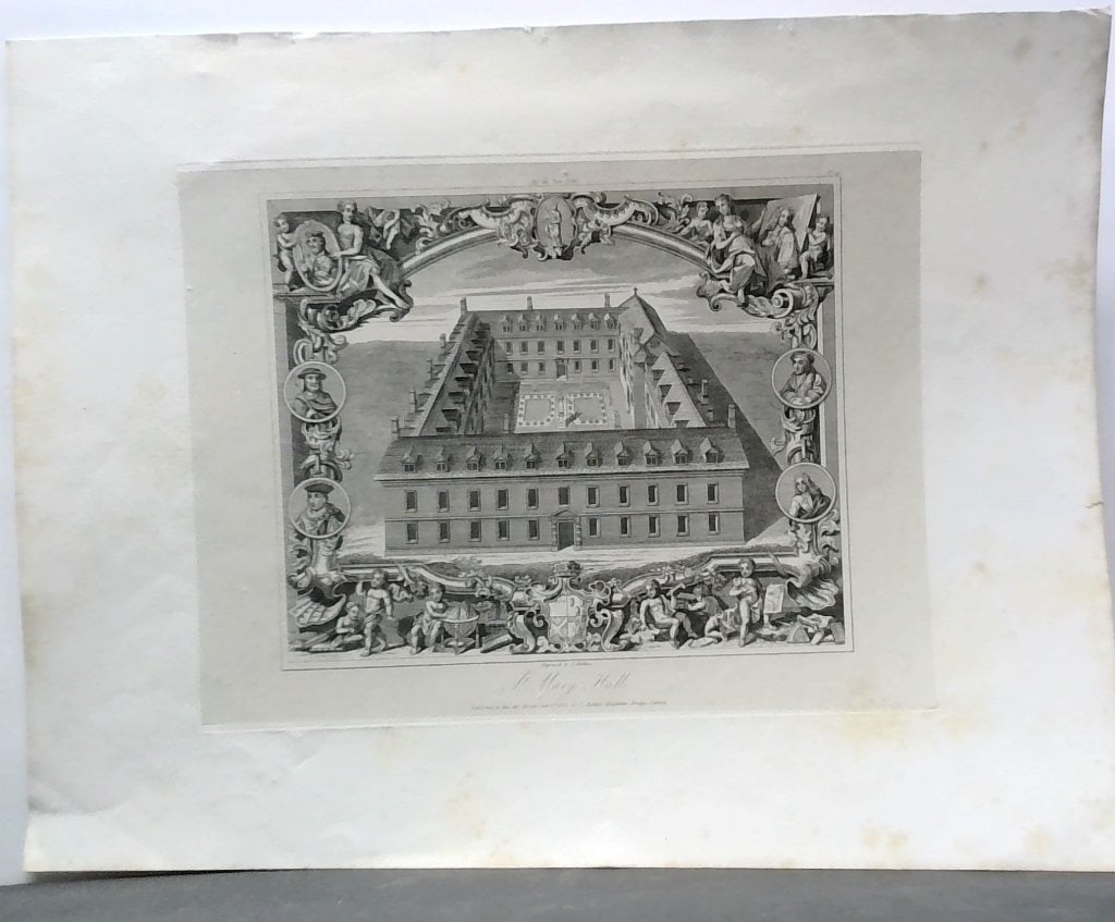 Vtg St. Mary Hall Engraving By J. Skelton (1 of 3)