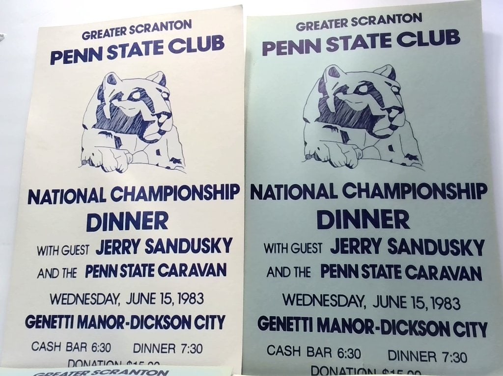 Vtg 1983 Penn State Club Dinner Posters