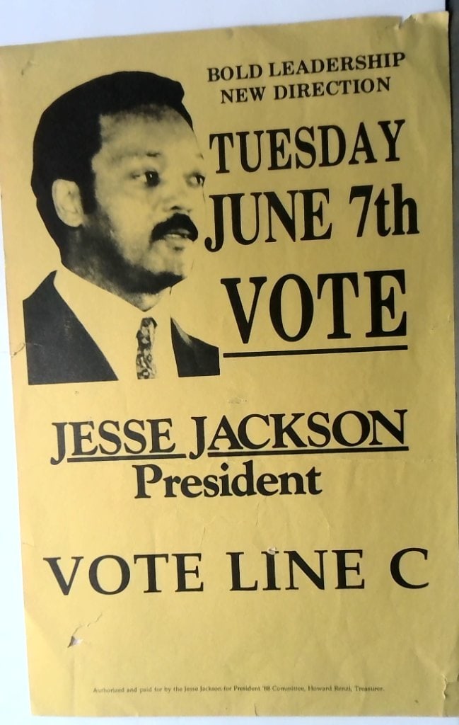 Vtg Jesse Jackson 1988 Campaign Poster: Vtg Jesse Jackson For President 1988 Campaign Poster, Bold Leadership New Direction, Paper.