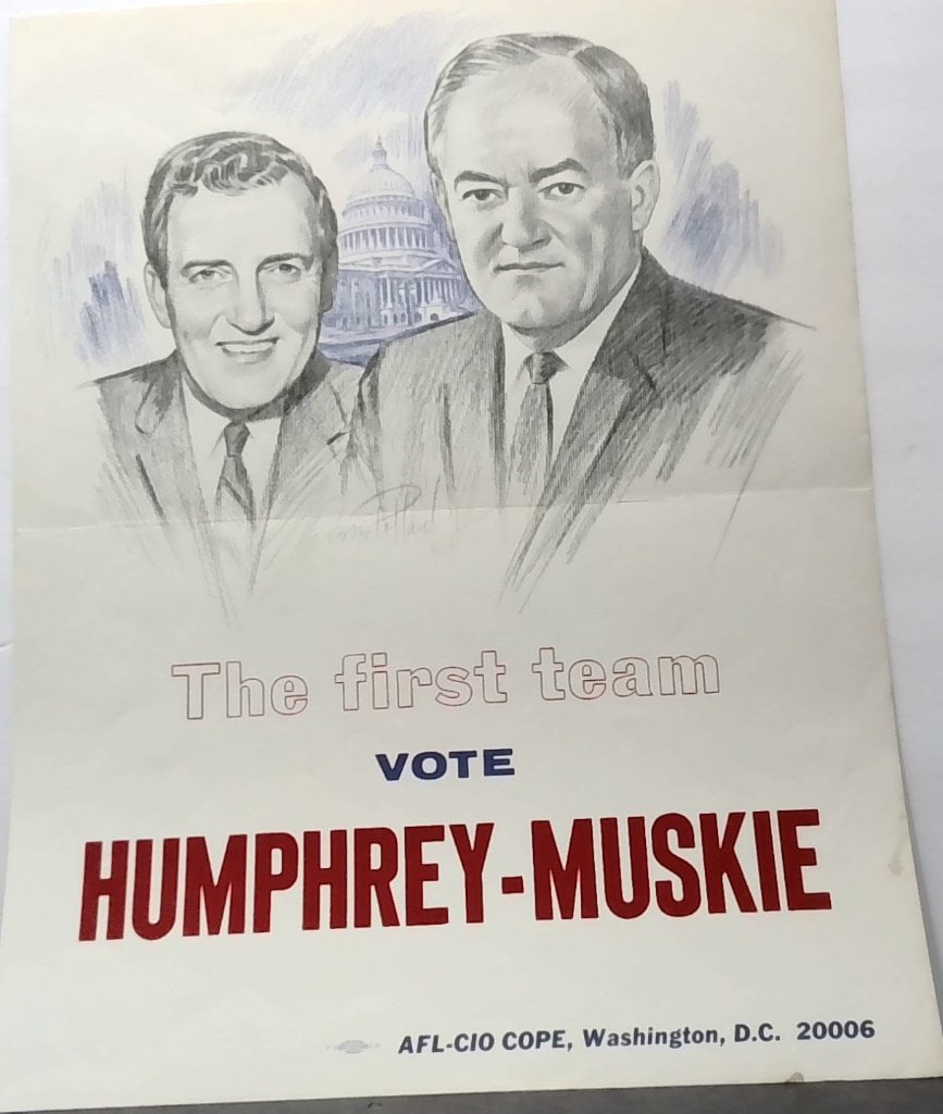 Vtg Humphrey-Muskie Campaign Poster (1 of 1)