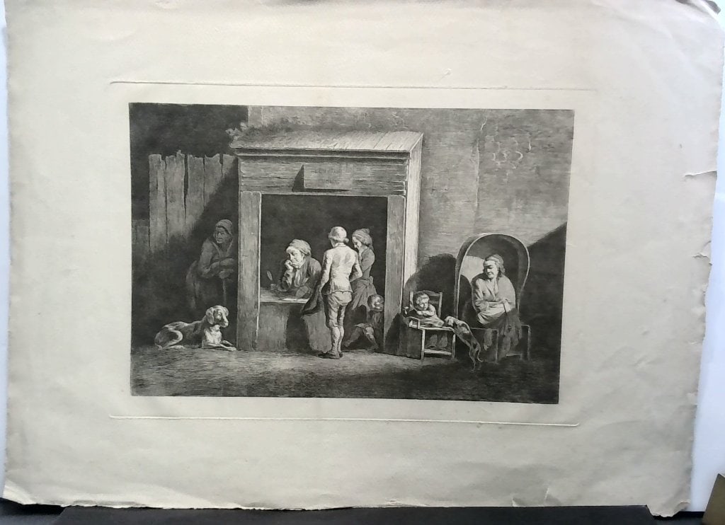 Vtg Engraving Public Scribe Scene (1 of 4)